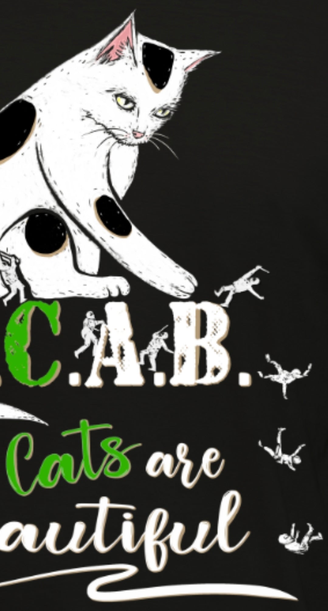 Tshirt ACAB nera GATTO