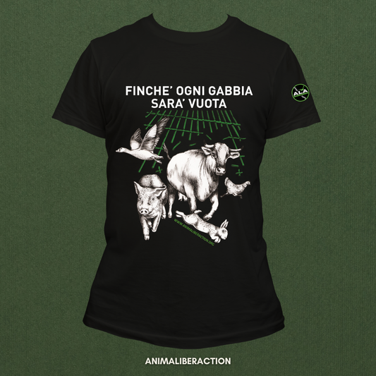 Tshirt Finchè ogni gabbia sarà vuota