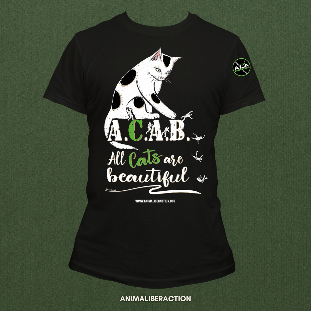Tshirt ACAB nera GATTO